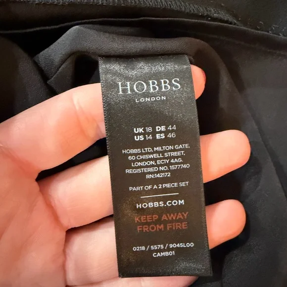 Hobbs London Theodora Black Dress with Detachable Floral Collar - Picture 7 of 8